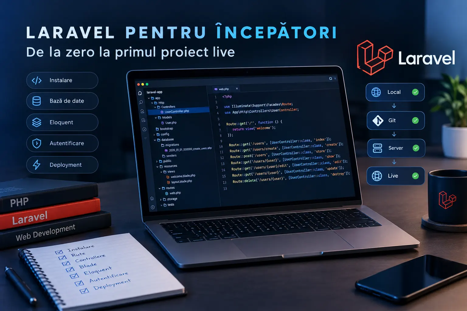 Laravel pentru începători: de la zero la primul proiect live