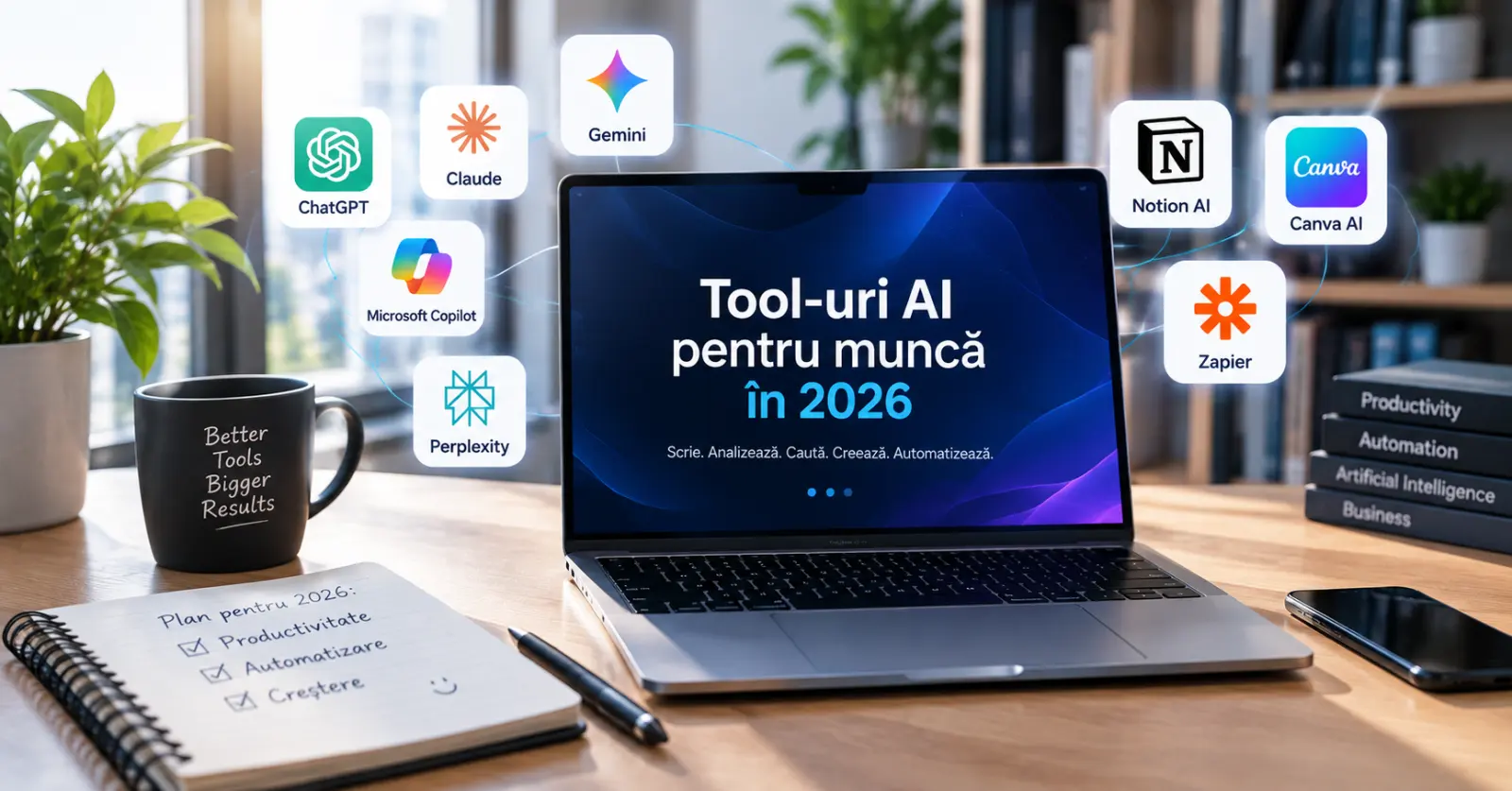 Cele mai bune tool-uri AI pentru muncă în 2026